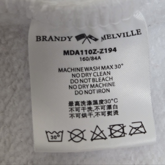 Brandy Melville White Christy Hoodie Oversized Slouchy Fit Zip-up Coastal O/S - Picture 15 of 15